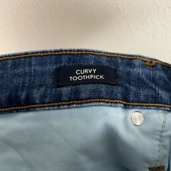 J Crew Womens 29 High Rise Curvy Toothpick Distressed Button Fly Jean - Picture 6 of 7